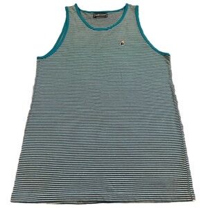 THE HUNDREDS TEAL CHIKASAW BOMB Striped TANK TOP NWOT XL Extra Large